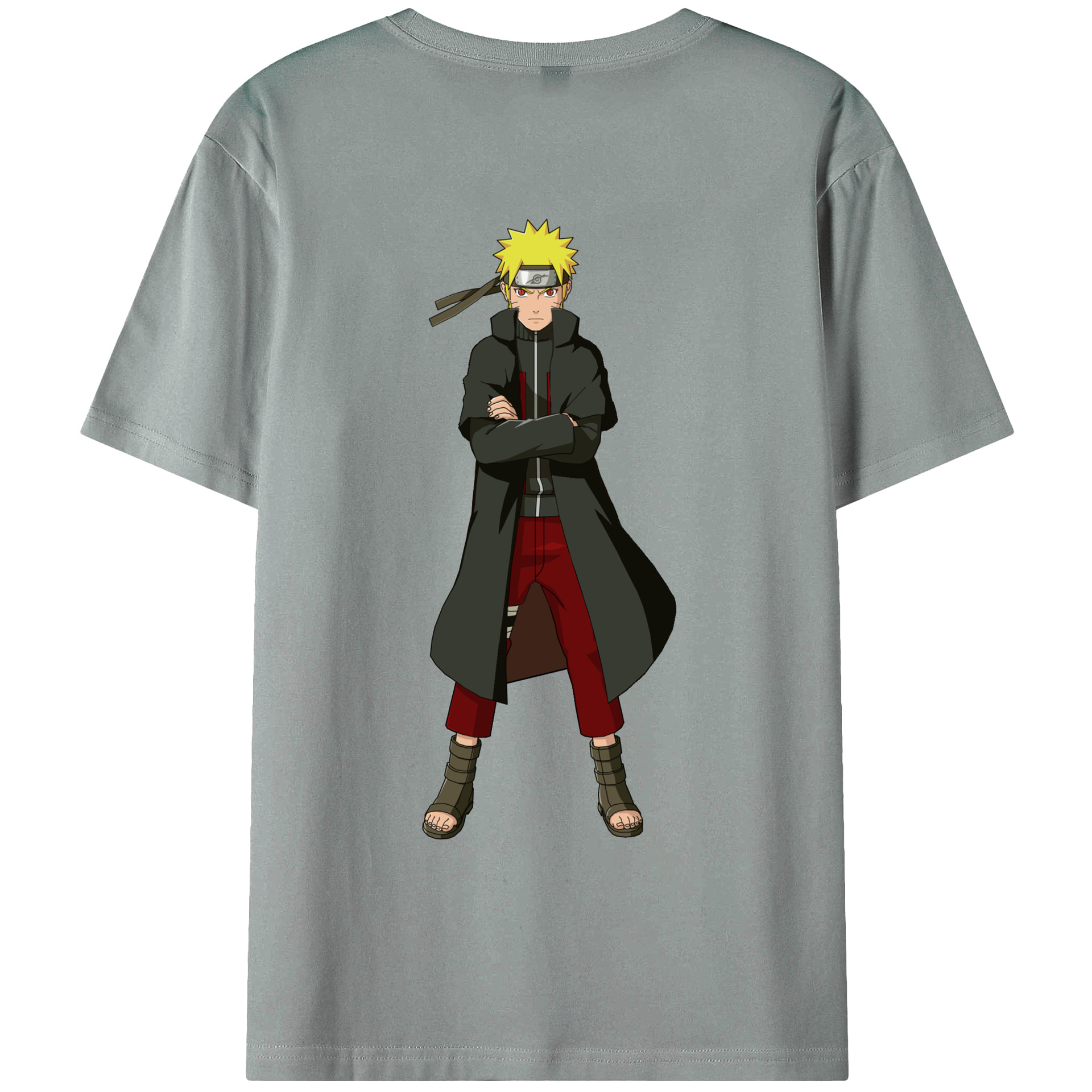 （画像用） NARUTO -ナルト- うずまき ナルト Uzumaki Naruto 綿100％ メンズ半袖Tシャツ（バックプリント） 通気性